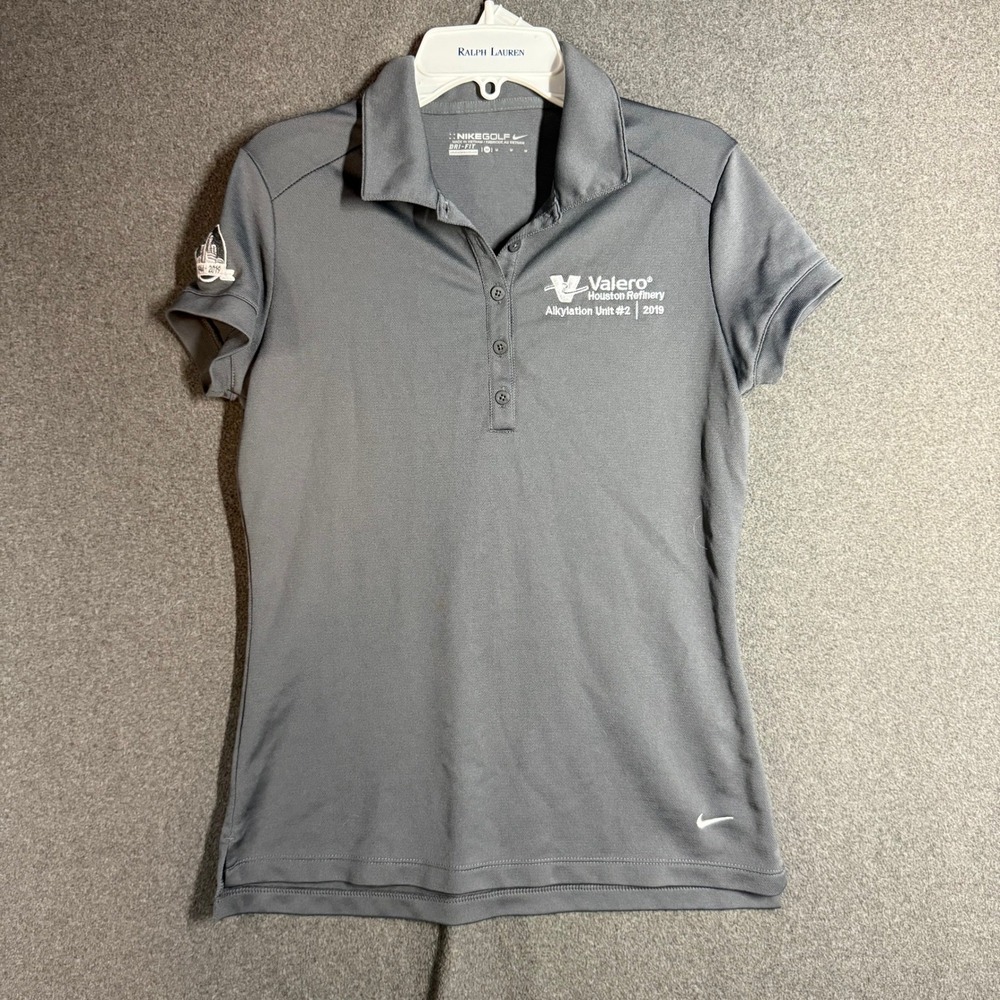 Nike Golf Womens Dri-FIT Polo Shirt Short Sleeve Gray Moisture Wick Size M